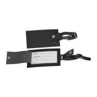 Faux leather luggage tag