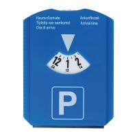 Parking disc with ice scraper